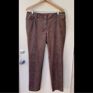 Chico's Brown Snake-Print Straight Leg Pants